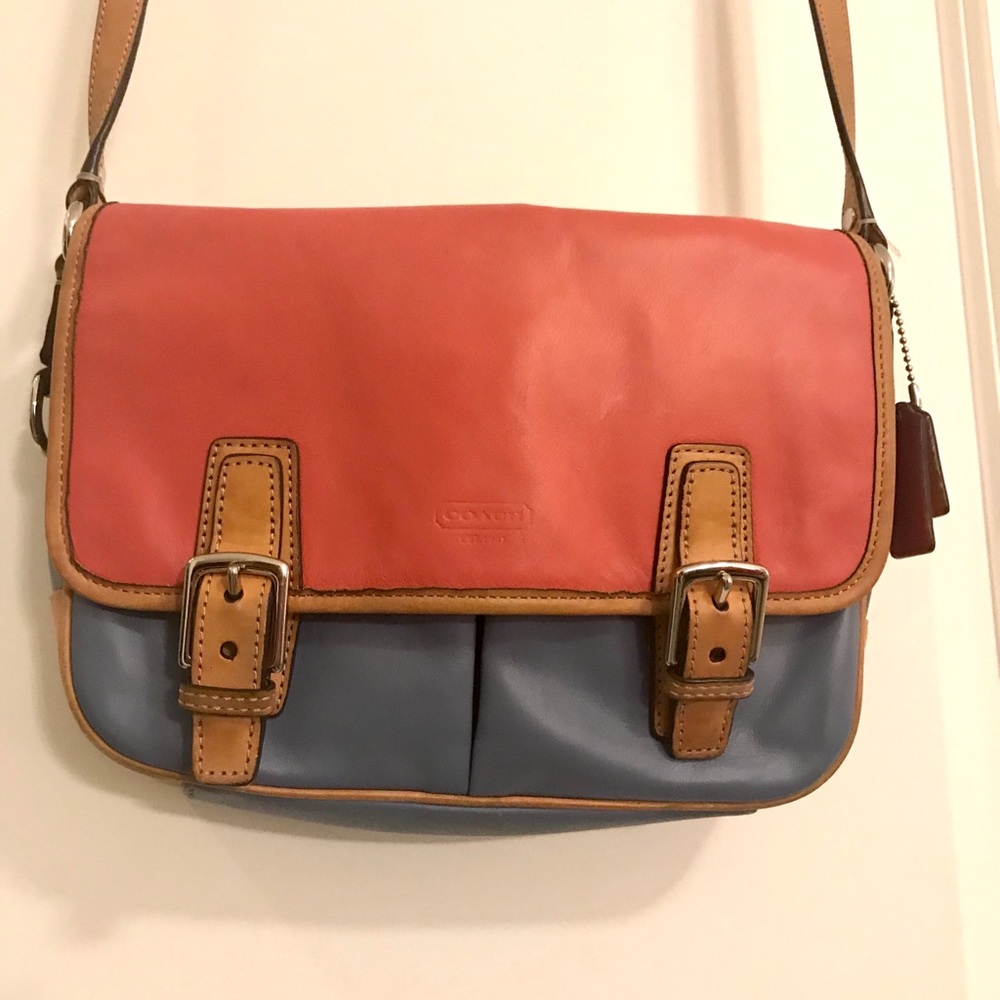 Coach Park Colorblock Pink and Blue Crossbody